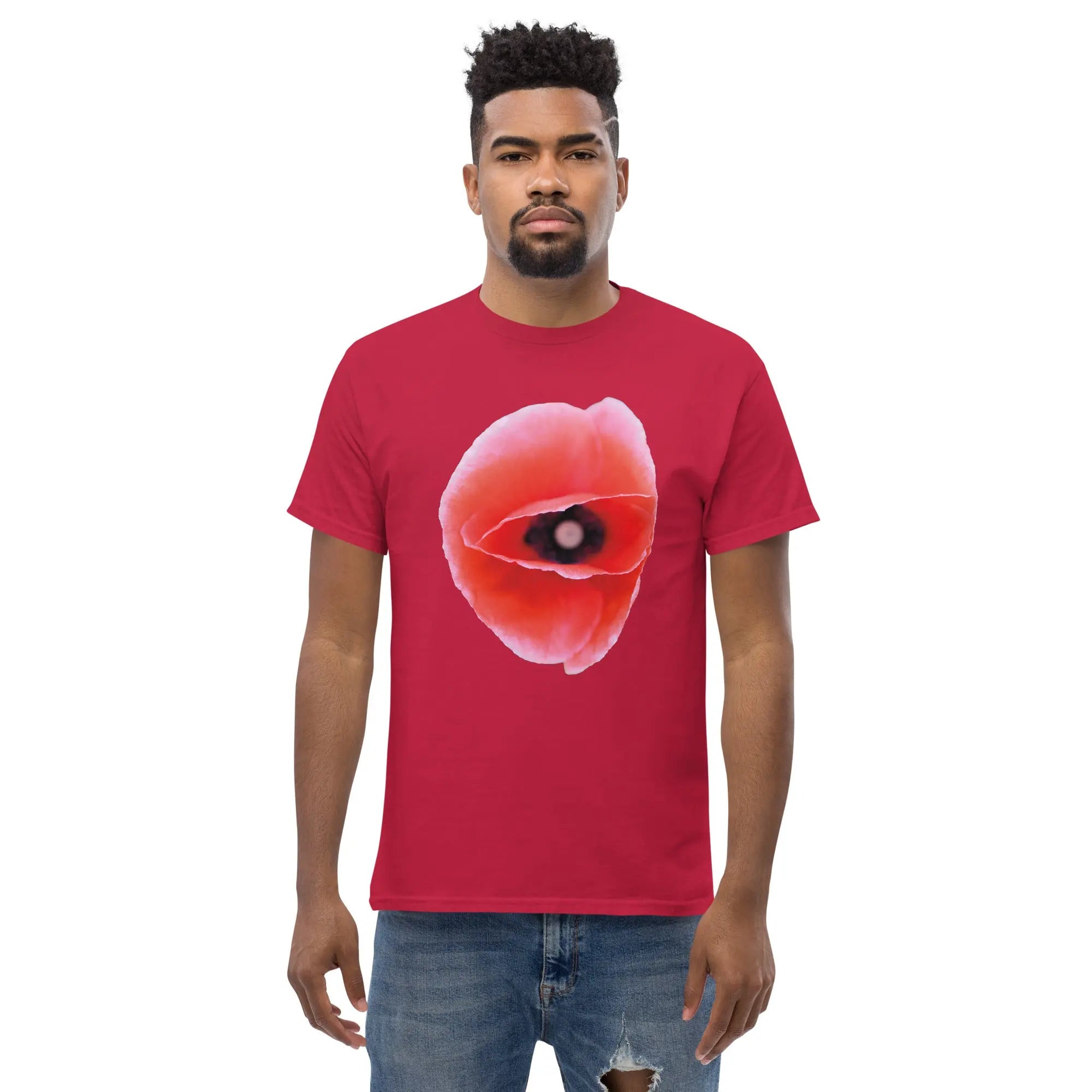 Queer Botanicals | Red Poppy  Unisex Classic Short Sleeve T-Shirt BaDeYaDeYa