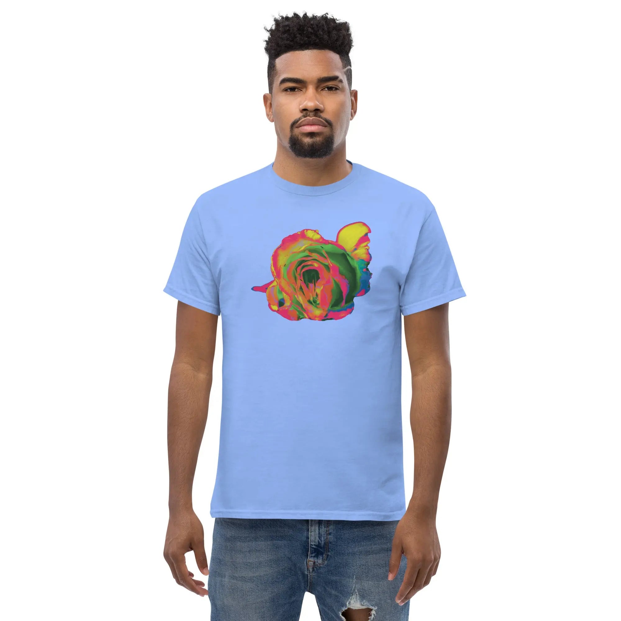 Queer Botanicals | Rainbow Rose | Unisex Classic Short Sleeve T-Shirt BaDeYaDeYa