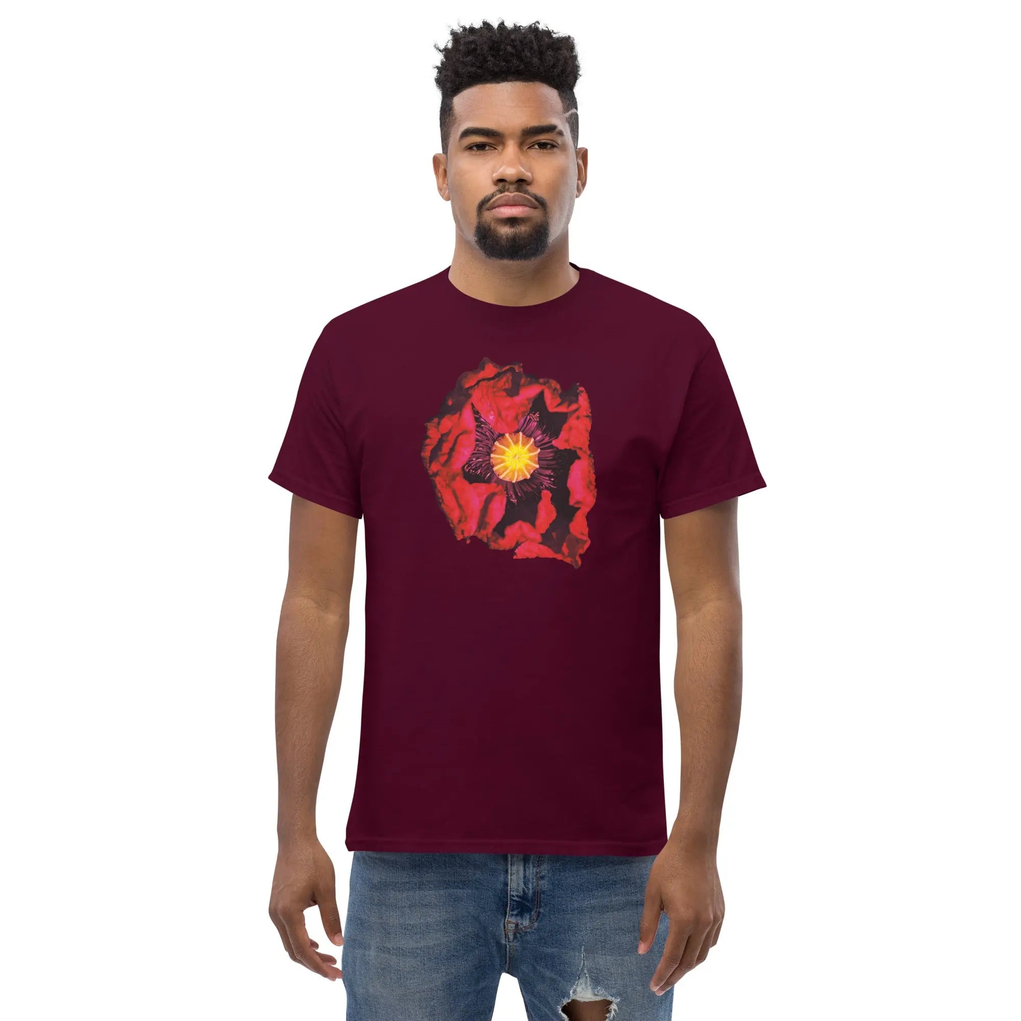 Queer Botanicals | Opening Red Poppy | Unisex Classic T-Shirt BaDeYaDeYa