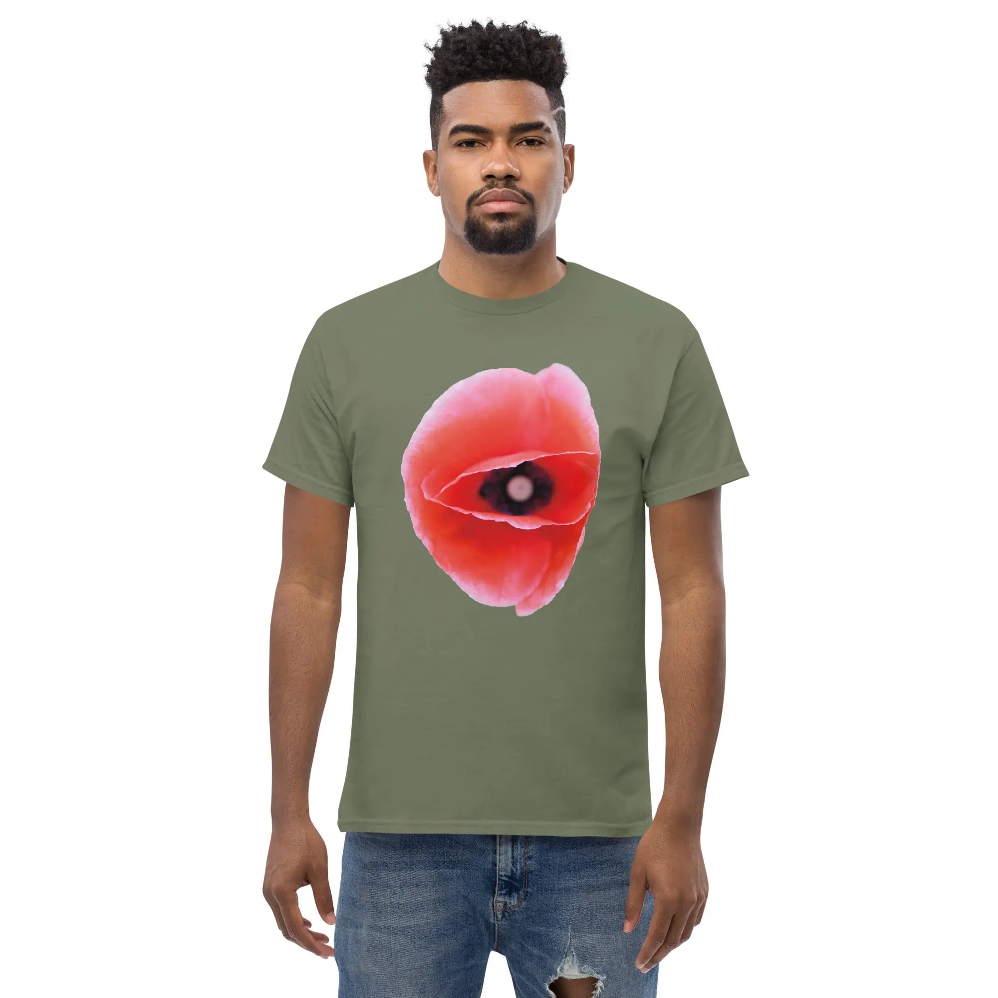 Queer Botanicals | Red Poppy  Unisex Classic Short Sleeve T-Shirt BaDeYaDeYa