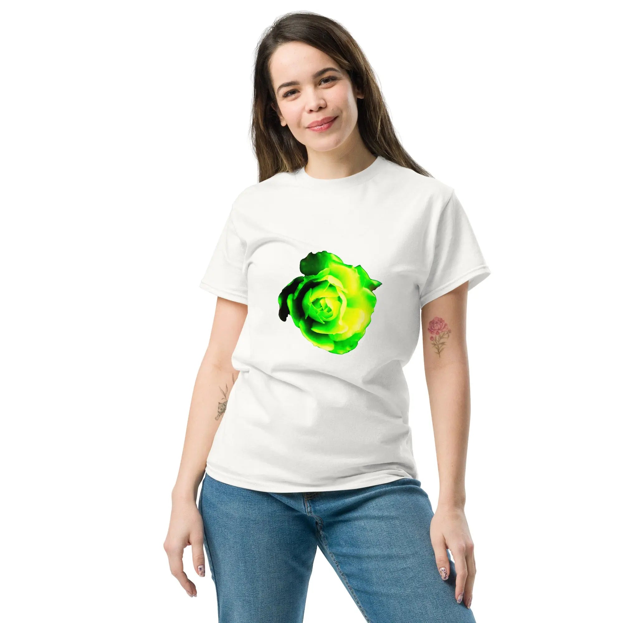 Queer Botanicals | Lime Rose | Unisex Classic Short Sleeve T-Shirt BaDeYaDeYa