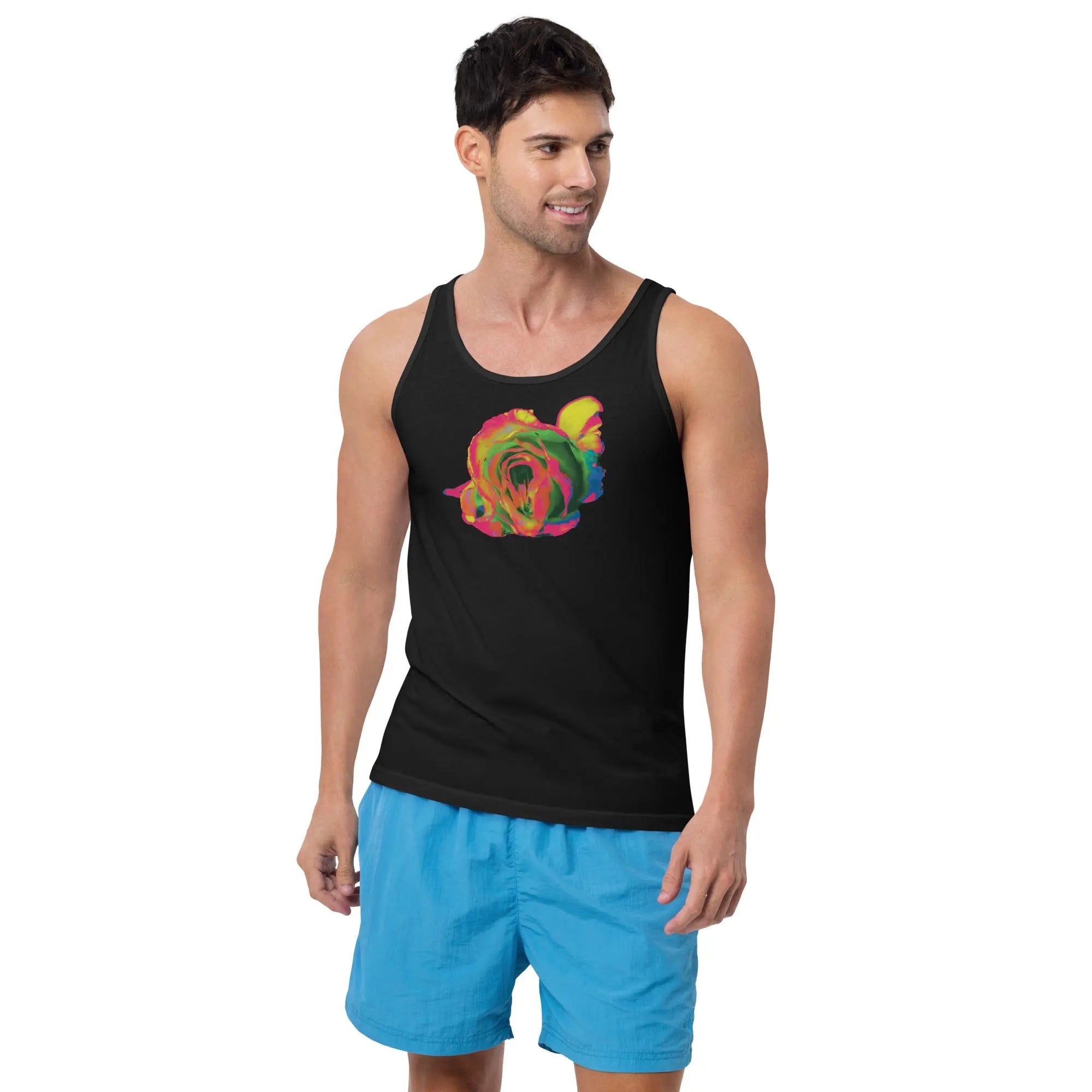 Queer Botanicals | Rainbow Rose | Unisex Tank Top BaDeYaDeYa