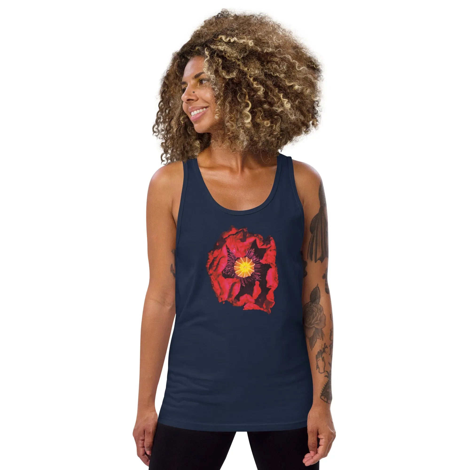 Queer Botanicals | Opening Red Poppy | Unisex Tank Top BaDeYaDeYa