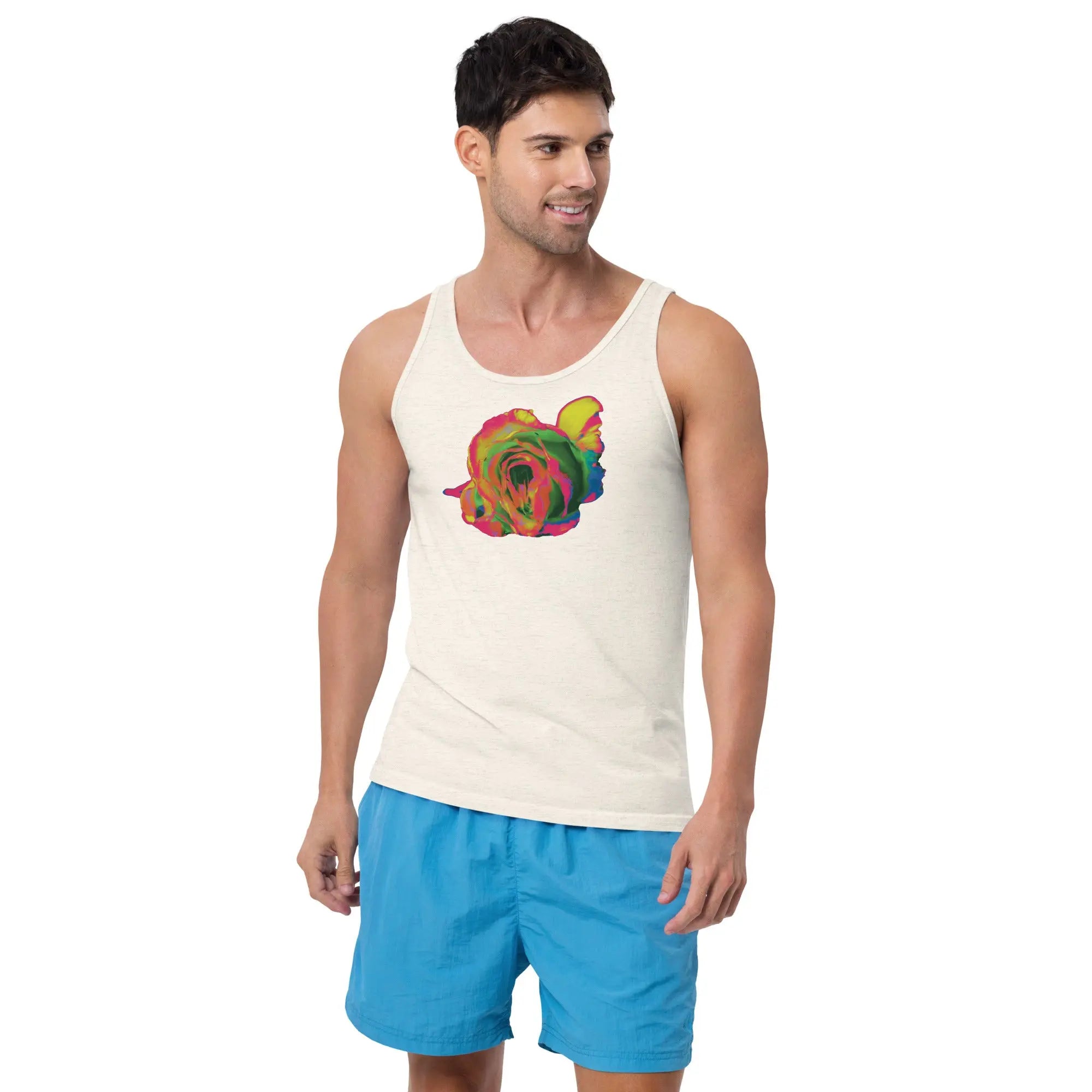 Queer Botanicals | Rainbow Rose | Unisex Tank Top BaDeYaDeYa