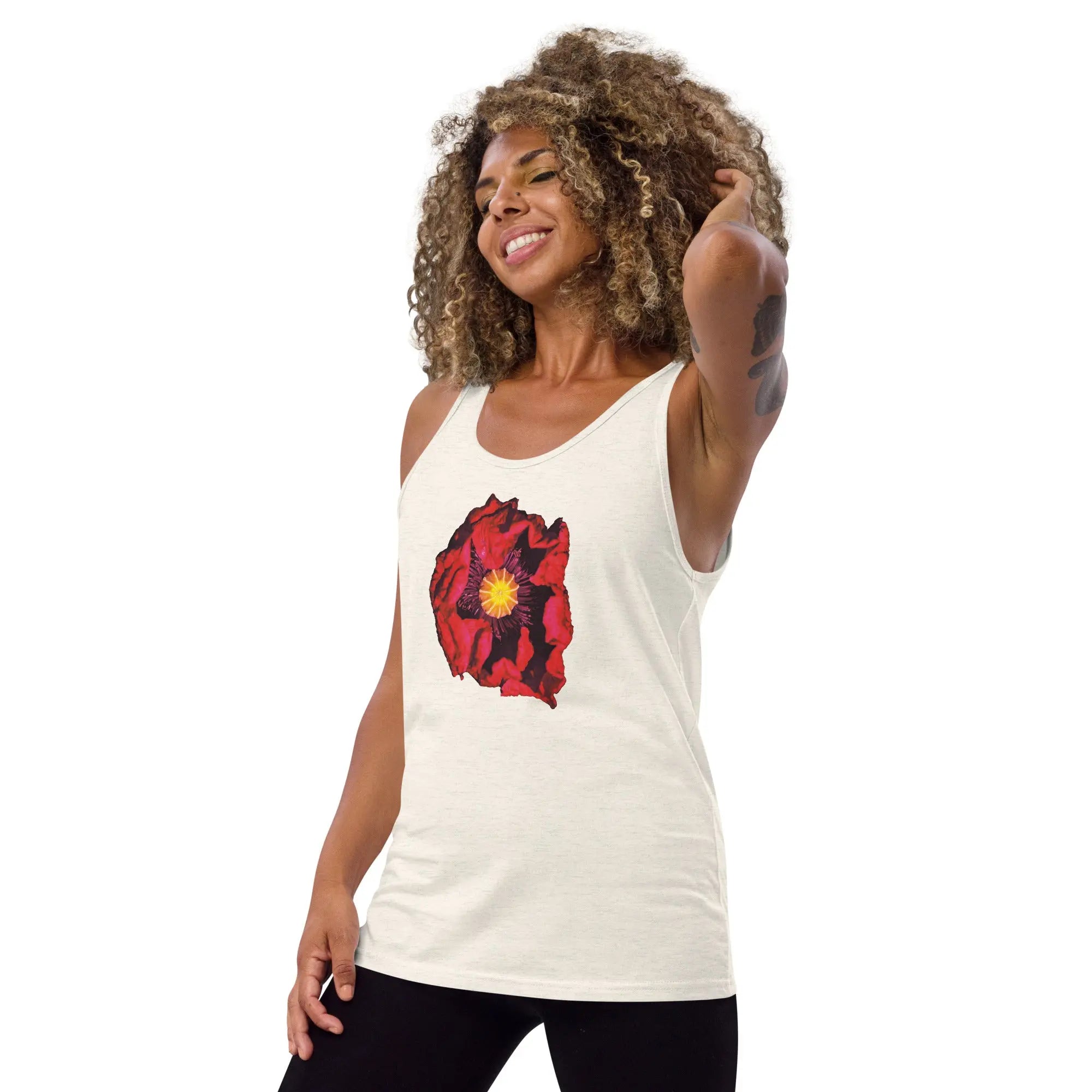 Queer Botanicals | Opening Red Poppy | Unisex Tank Top BaDeYaDeYa