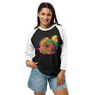 Queer Botanicals | Rainbow Rose | Unisex 3/4 Sleeve Raglan T-Shirt BaDeYaDeYa