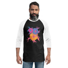 Fluorescent Flowers | Love In A Mist | Unisex 3/4 Sleeve Raglan T-Shirt BaDeYaDeYa