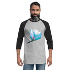 Fluorescent Flowers | Magnolia | Unisex 3/4 Sleeve Raglan T-Shirt BaDeYaDeYa