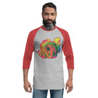 Queer Botanicals | Rainbow Rose | Unisex 3/4 Sleeve Raglan T-Shirt BaDeYaDeYa