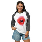 Queer Botanicals | Red Poppy | Unisex 3/4 Sleeve Raglan T-Shirt BaDeYaDeYa