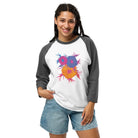 Fluorescent Flowers | Love In A Mist | Unisex 3/4 Sleeve Raglan T-Shirt BaDeYaDeYa