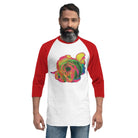 Queer Botanicals | Rainbow Rose | Unisex 3/4 Sleeve Raglan T-Shirt BaDeYaDeYa