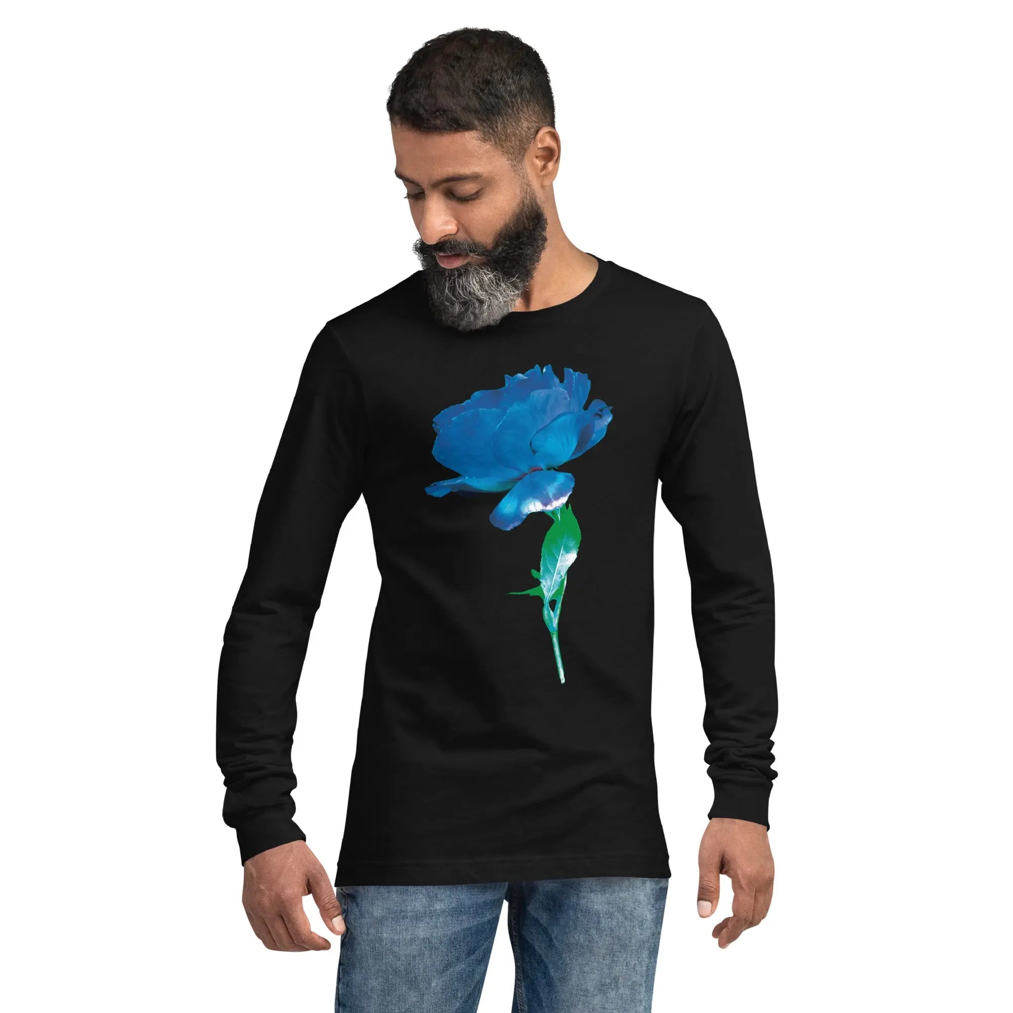 Queer Botanicals  | Blue Rose | Unisex Long Sleeve T-Shirt BaDeYaDeYa