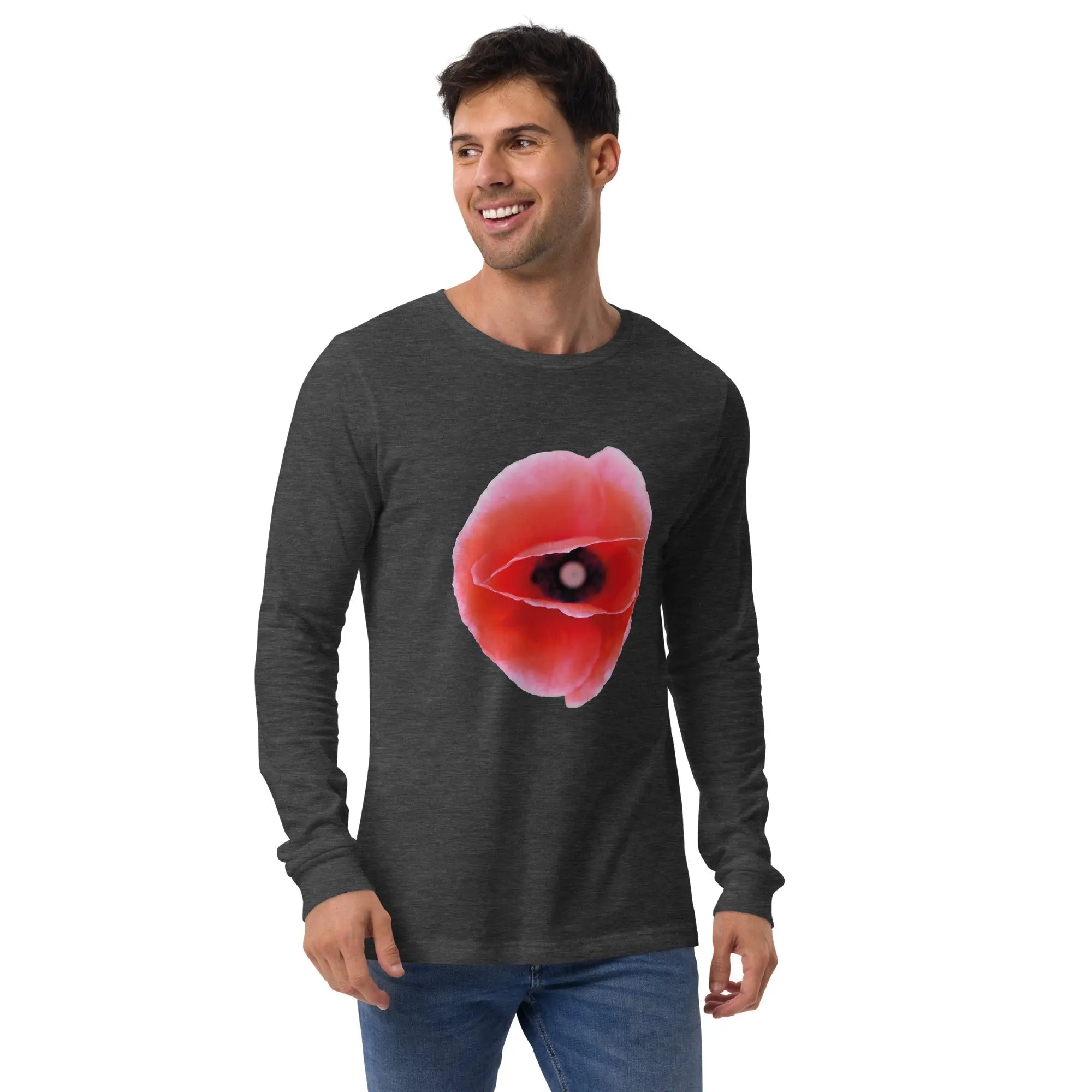 Queer Botanicals | Red Poppy | Unisex Long Sleeve T-Shirt BaDeYaDeYa