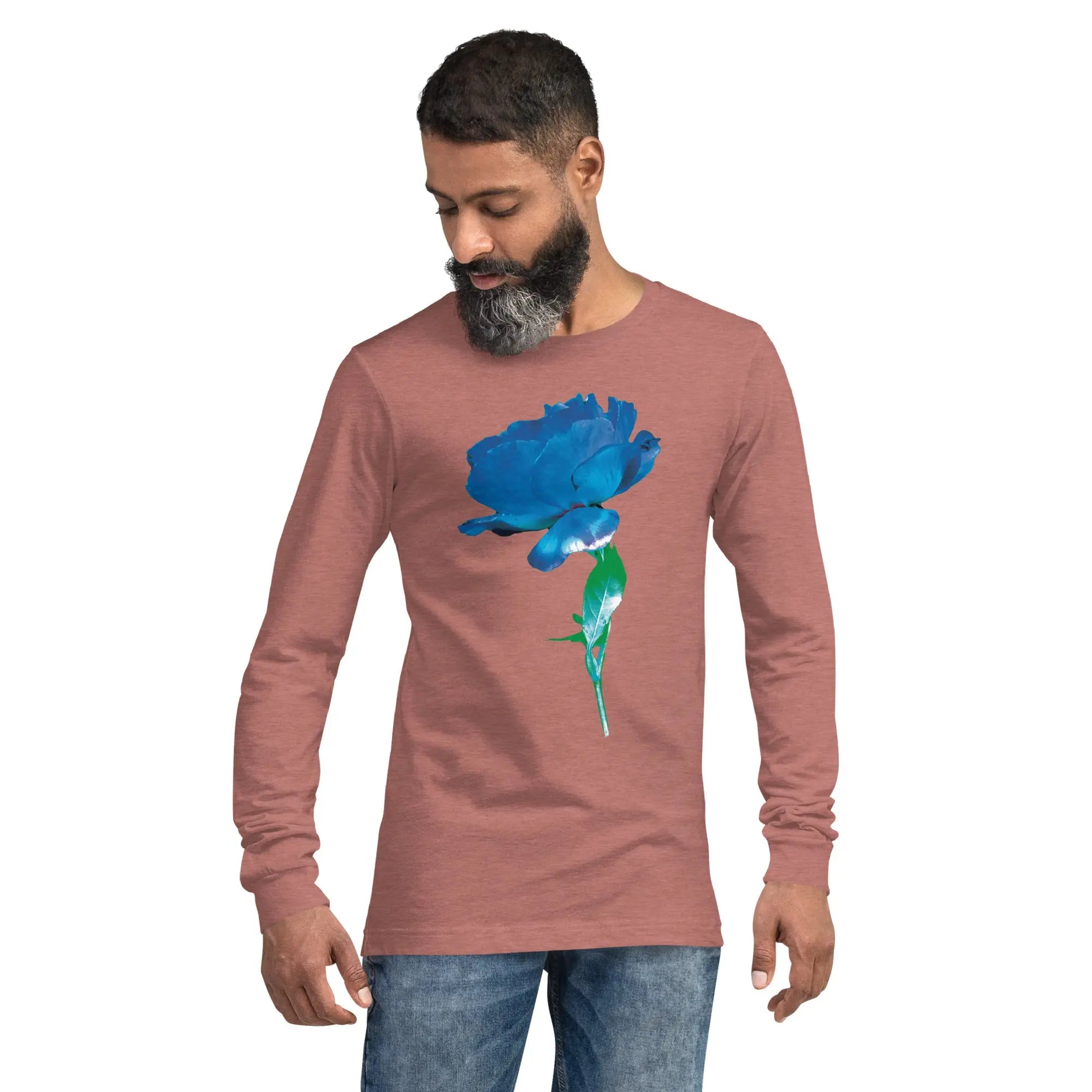 Queer Botanicals  | Blue Rose | Unisex Long Sleeve T-Shirt BaDeYaDeYa