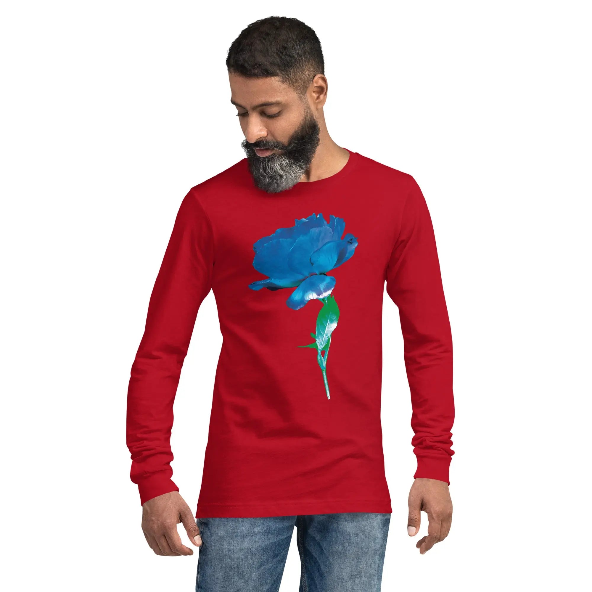 Queer Botanicals  | Blue Rose | Unisex Long Sleeve T-Shirt BaDeYaDeYa