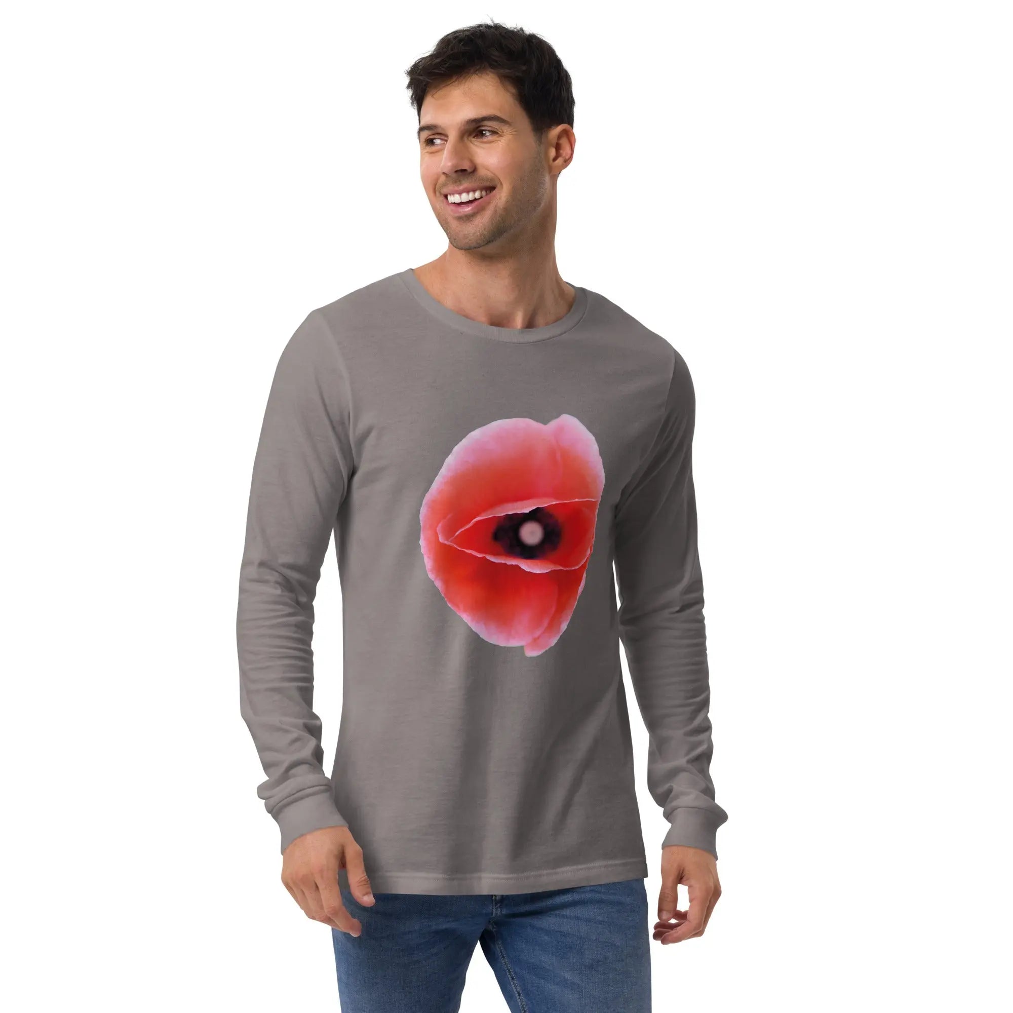 Queer Botanicals | Red Poppy | Unisex Long Sleeve T-Shirt BaDeYaDeYa