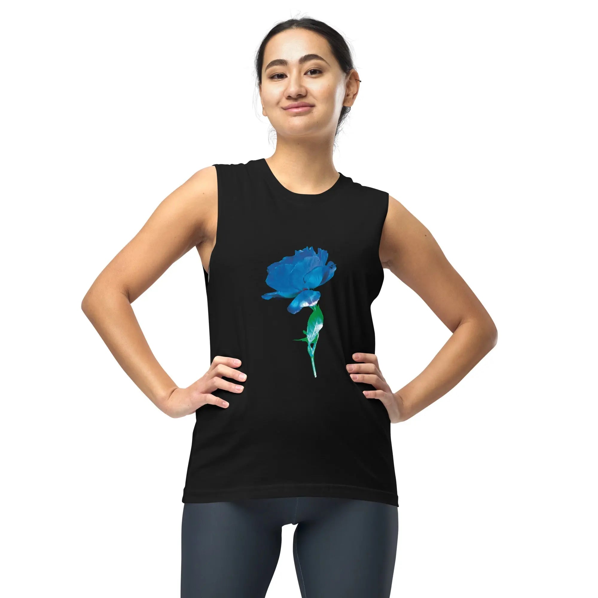 Queer Botanicals  | Blue Rose | Unisex Muscle T-Shirt BaDeYaDeYa