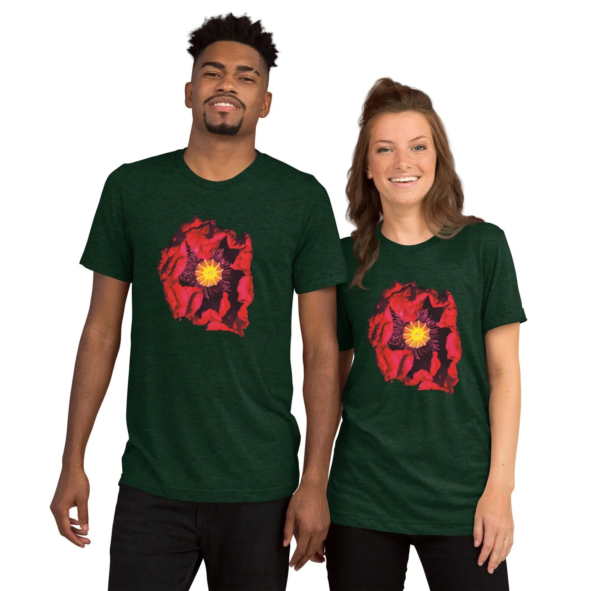 Queer Botanicals | Opening Red Poppy | Unisex Vintage T-Shirt BaDeYaDeYa