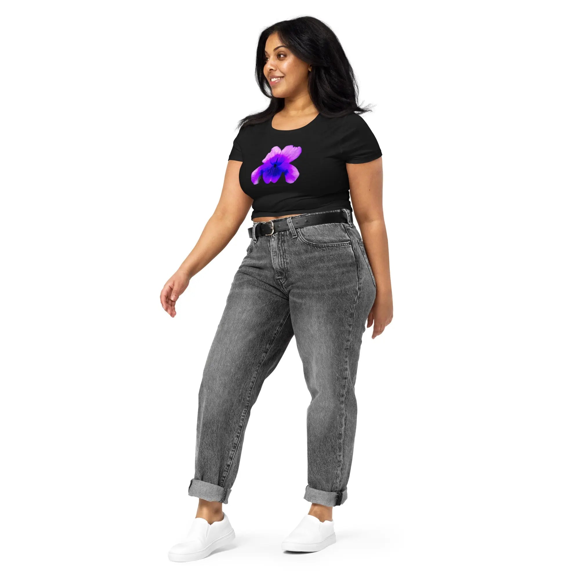 Queer Botanicals | Violets | Women’s Fitted Crop Top BaDeYaDeYa