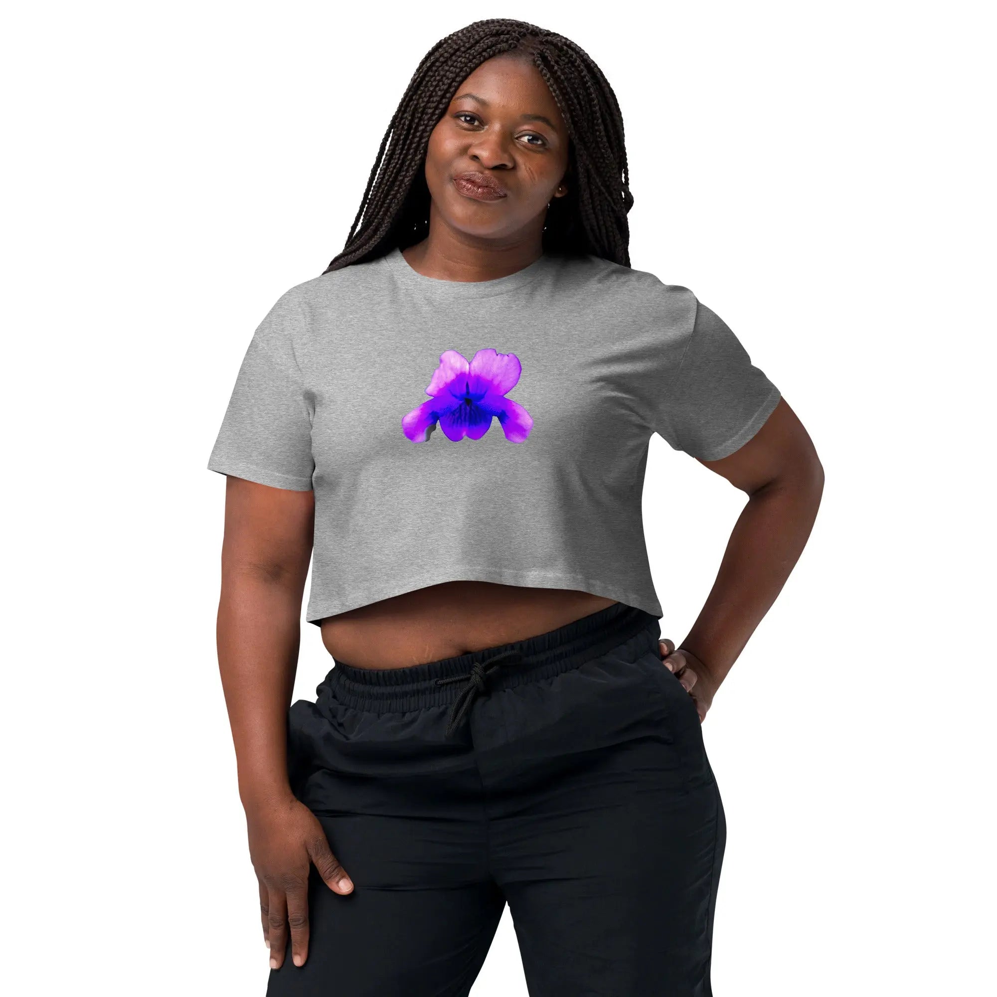 Queer Botanicals  | Violets | Women's/They Friendly Crop Top BaDeYaDeYa