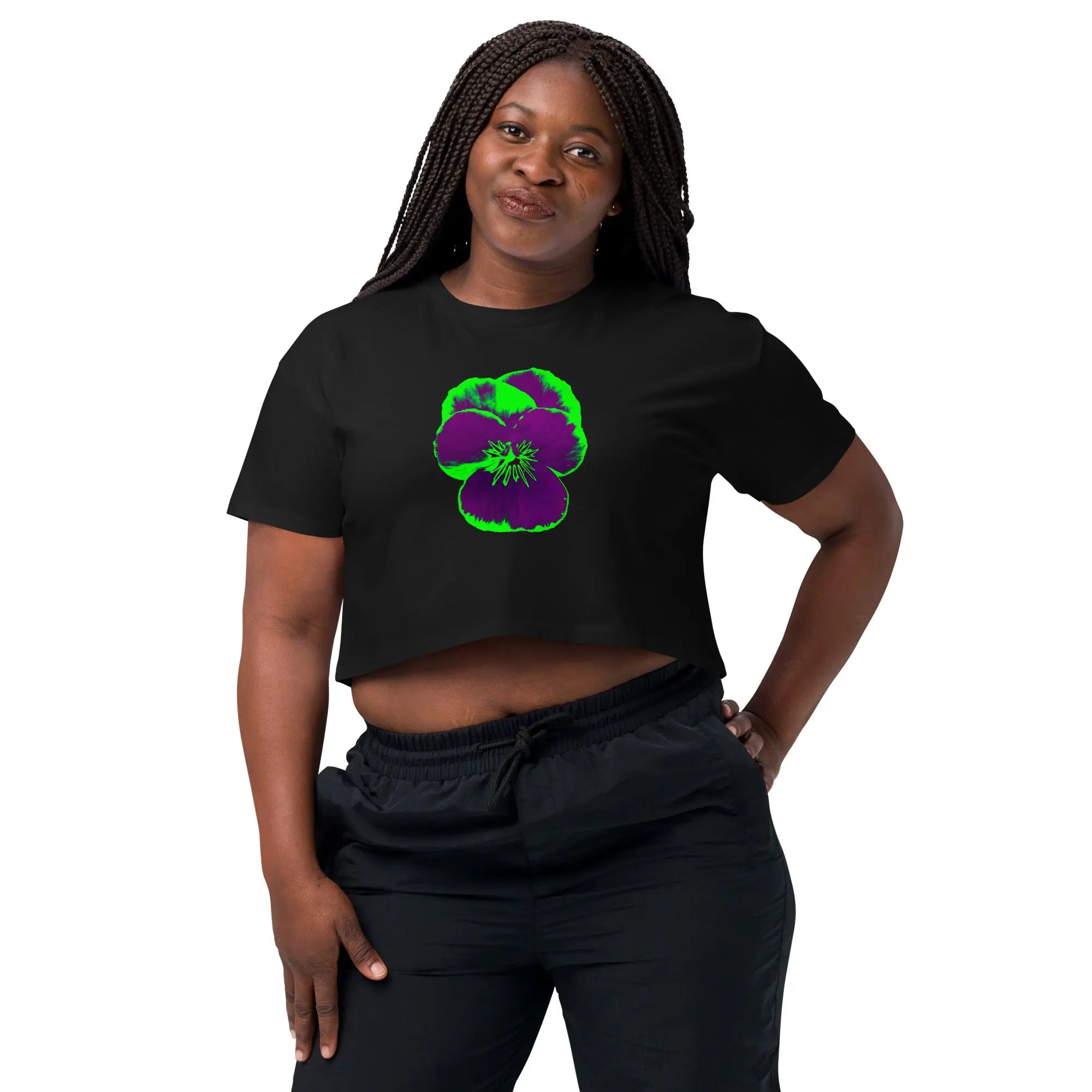 Queer Botanicals  | Pansy | Women's/They Friendly Crop Top BaDeYaDeYa