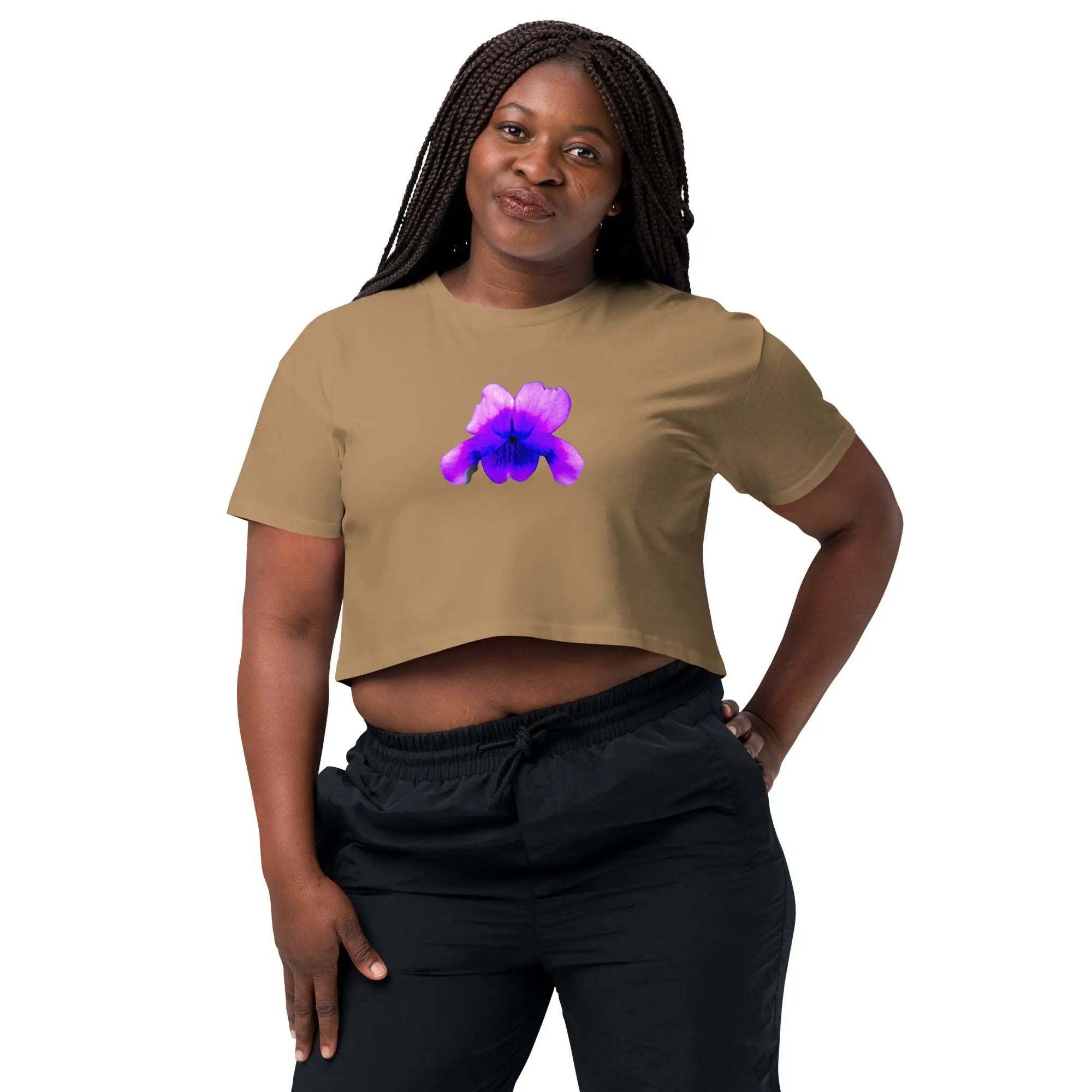 Queer Botanicals  | Violets | Women's/They Friendly Crop Top BaDeYaDeYa