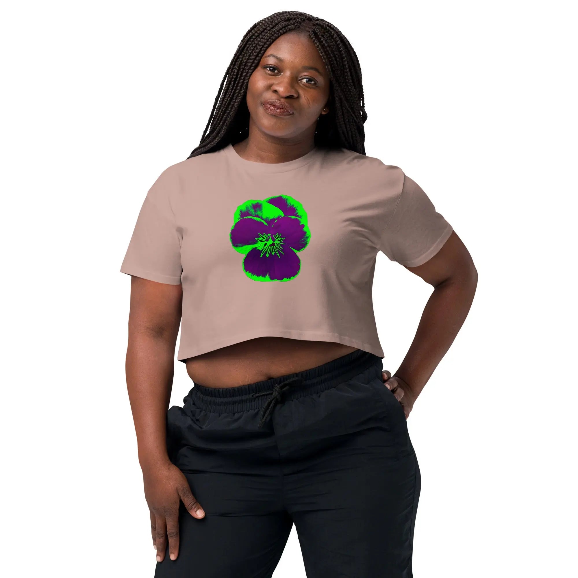 Queer Botanicals  | Pansy | Women's/They Friendly Crop Top BaDeYaDeYa