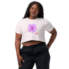 Fluorescent Flowers | Purple Dianthus | Women's/They Friendly Crop Top BaDeYaDeYa