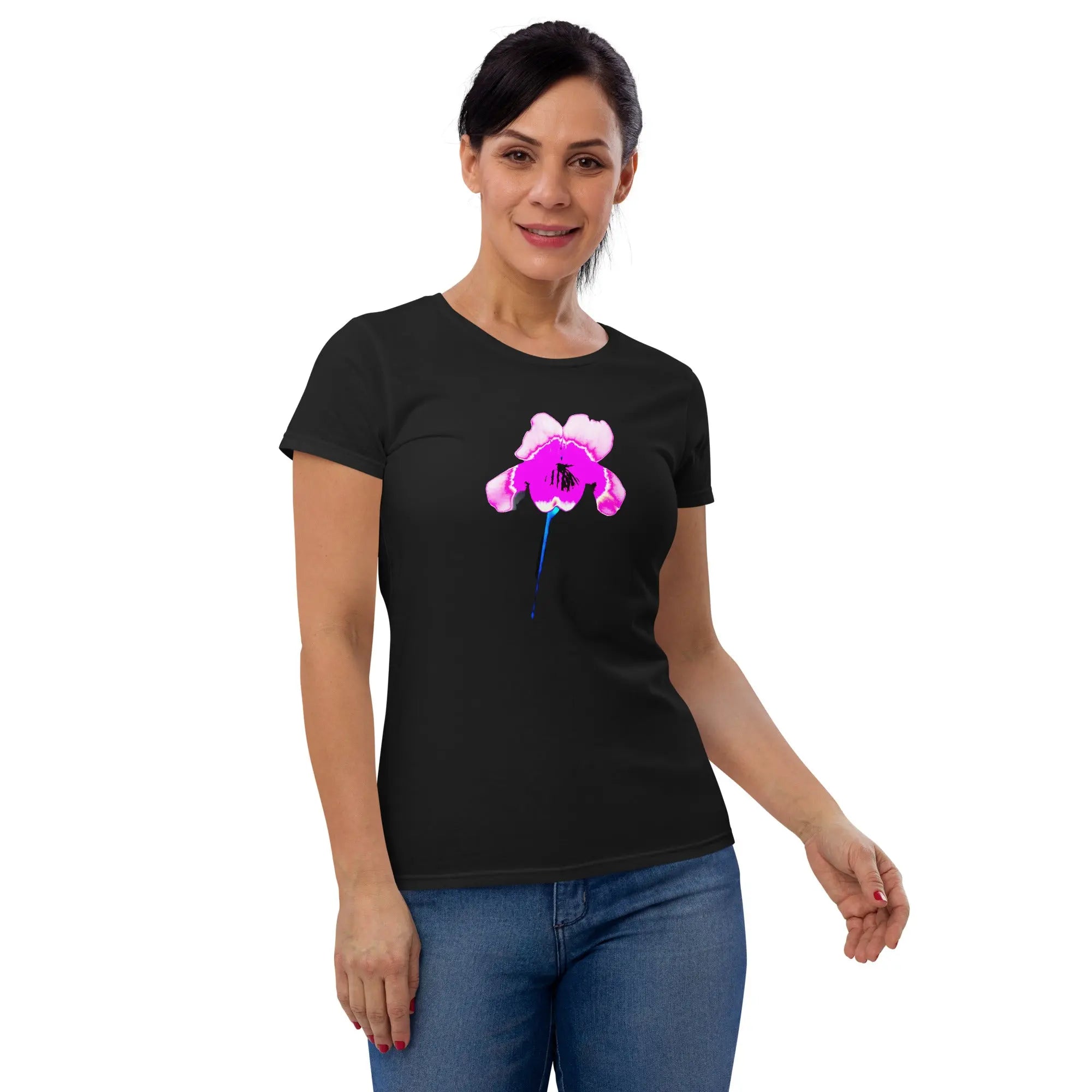 Queer Botanicals  | Violets | Women's Fitted Short Sleeve T-Shirt BaDeYaDeYa