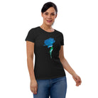 Queer Botanicals  | Blue Rose | Women's Fitted Short Sleeve T-Shirt BaDeYaDeYa