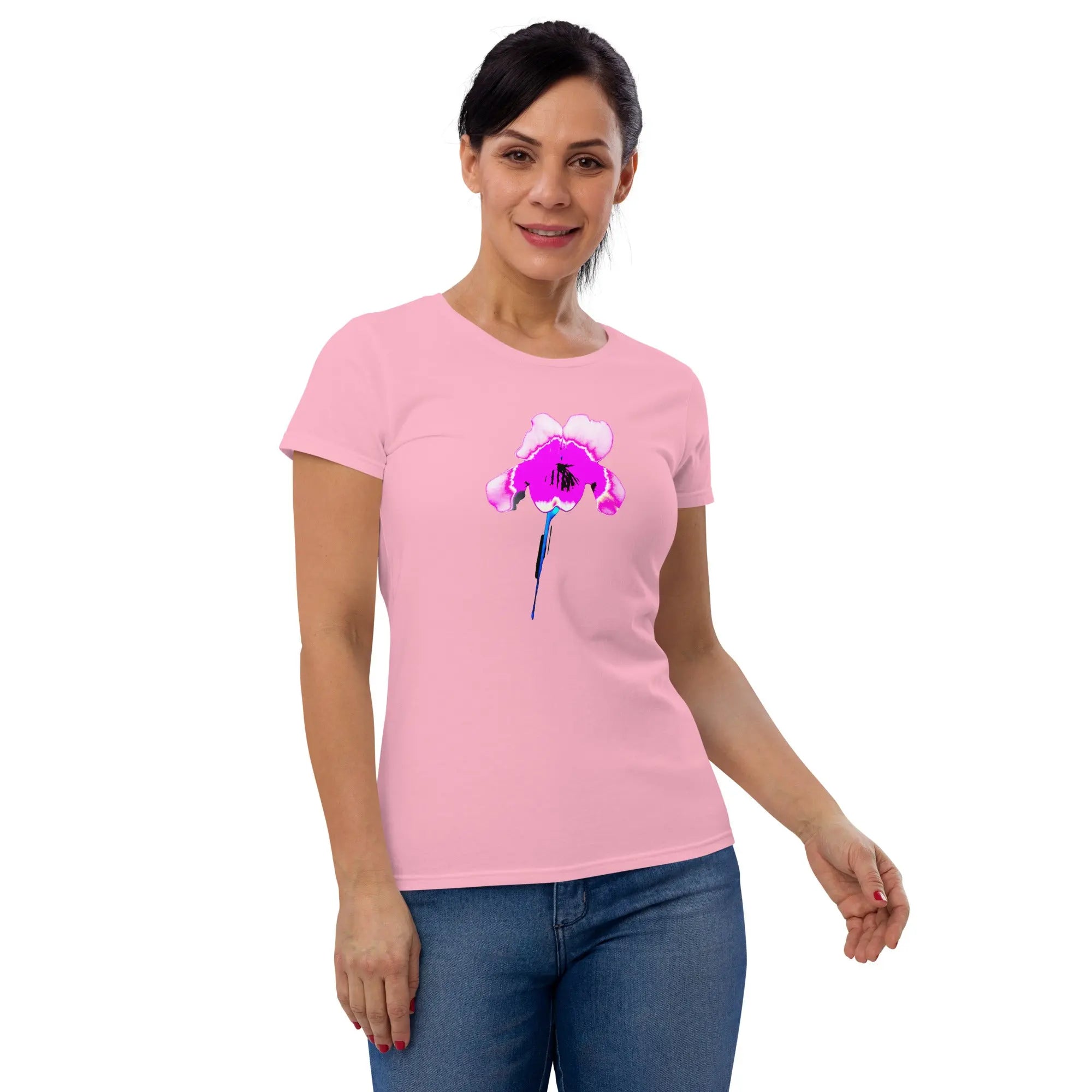 Queer Botanicals  | Violets | Women's Fitted Short Sleeve T-Shirt BaDeYaDeYa