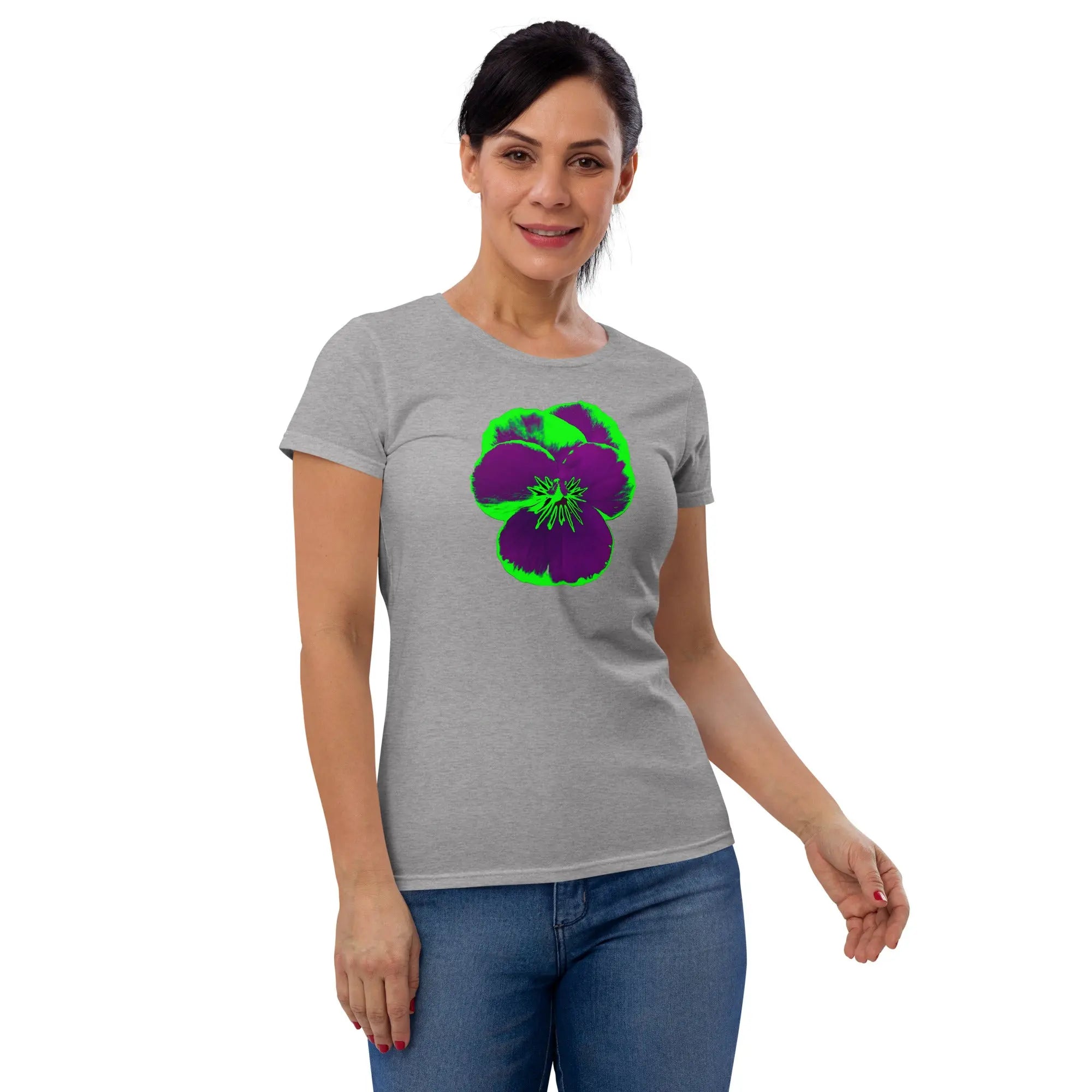 Queer Botanicals  | Pansy | Women's Fitted Short Sleeve T-Shirt BaDeYaDeYa