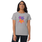 Fluorescent Flowers | Love In A Mist | Women's Fitted Short Sleeve T-Shirt BaDeYaDeYa