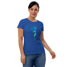 Queer Botanicals  | Blue Rose | Women's Fitted Short Sleeve T-Shirt BaDeYaDeYa