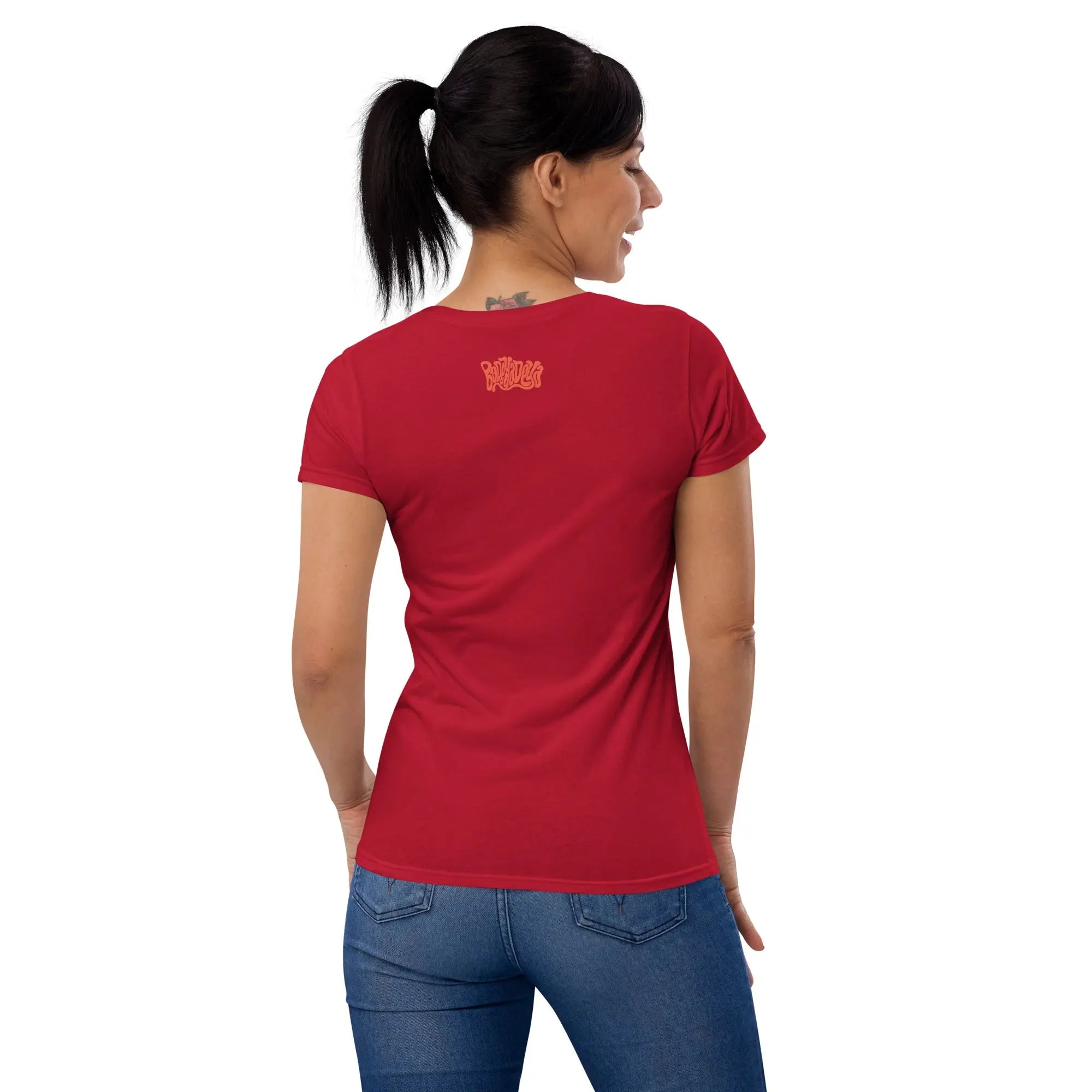 Queer Botanicals | Red Poppy | Women's Fitted Short Sleeve T-Shirt BaDeYaDeYa