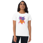 Fluorescent Flowers | Love In A Mist | Women's Fitted Short Sleeve T-Shirt BaDeYaDeYa