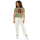 Queer Botanicals | Opening Red Poppy | Women's High-Waisted T-Shirt BaDeYaDeYa