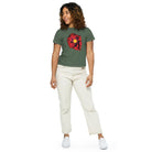 Queer Botanicals | Opening Red Poppy | Women's High-Waisted T-Shirt BaDeYaDeYa