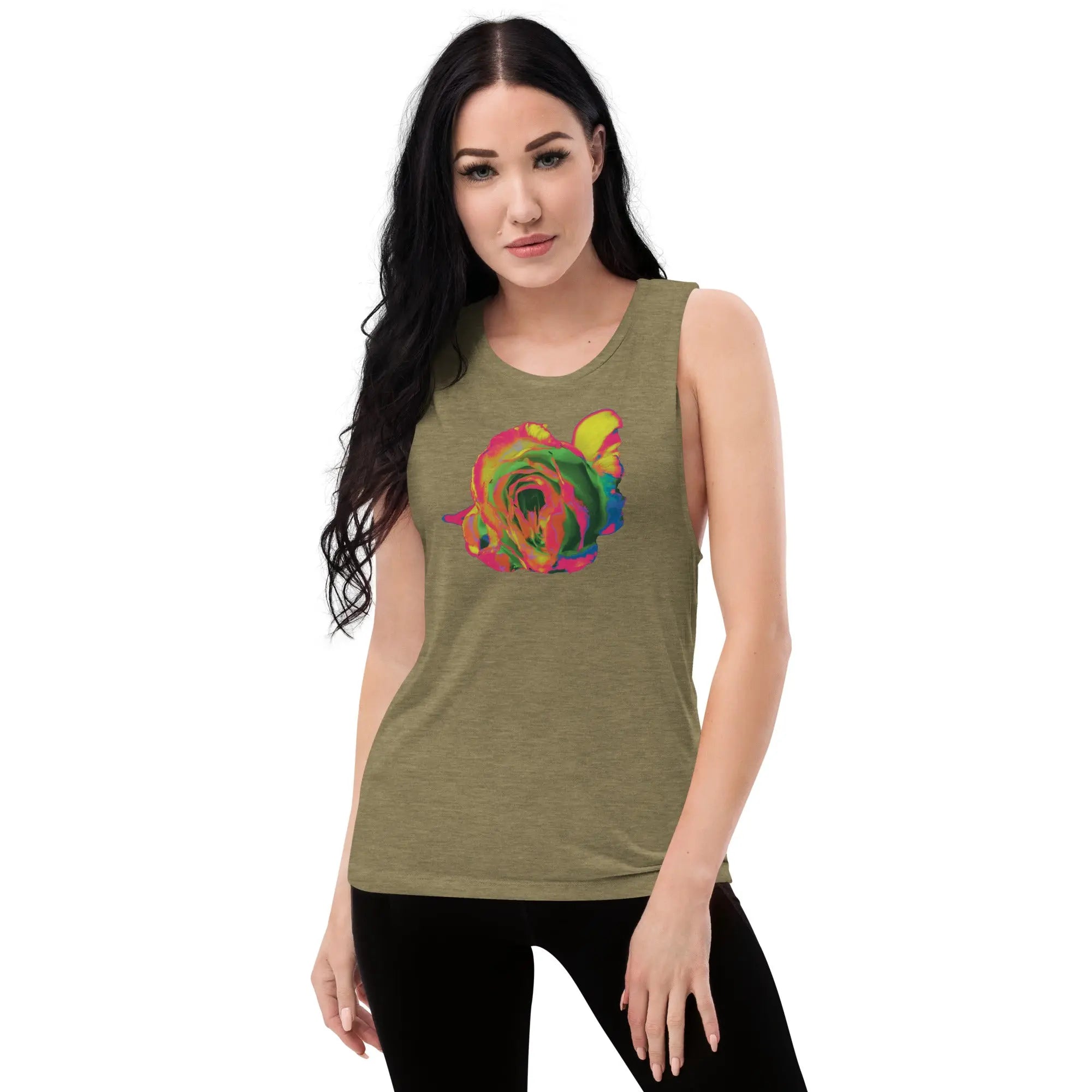 Queer Botanicals | Rainbow Rose | Women's Muscle T-Shirt BaDeYaDeYa