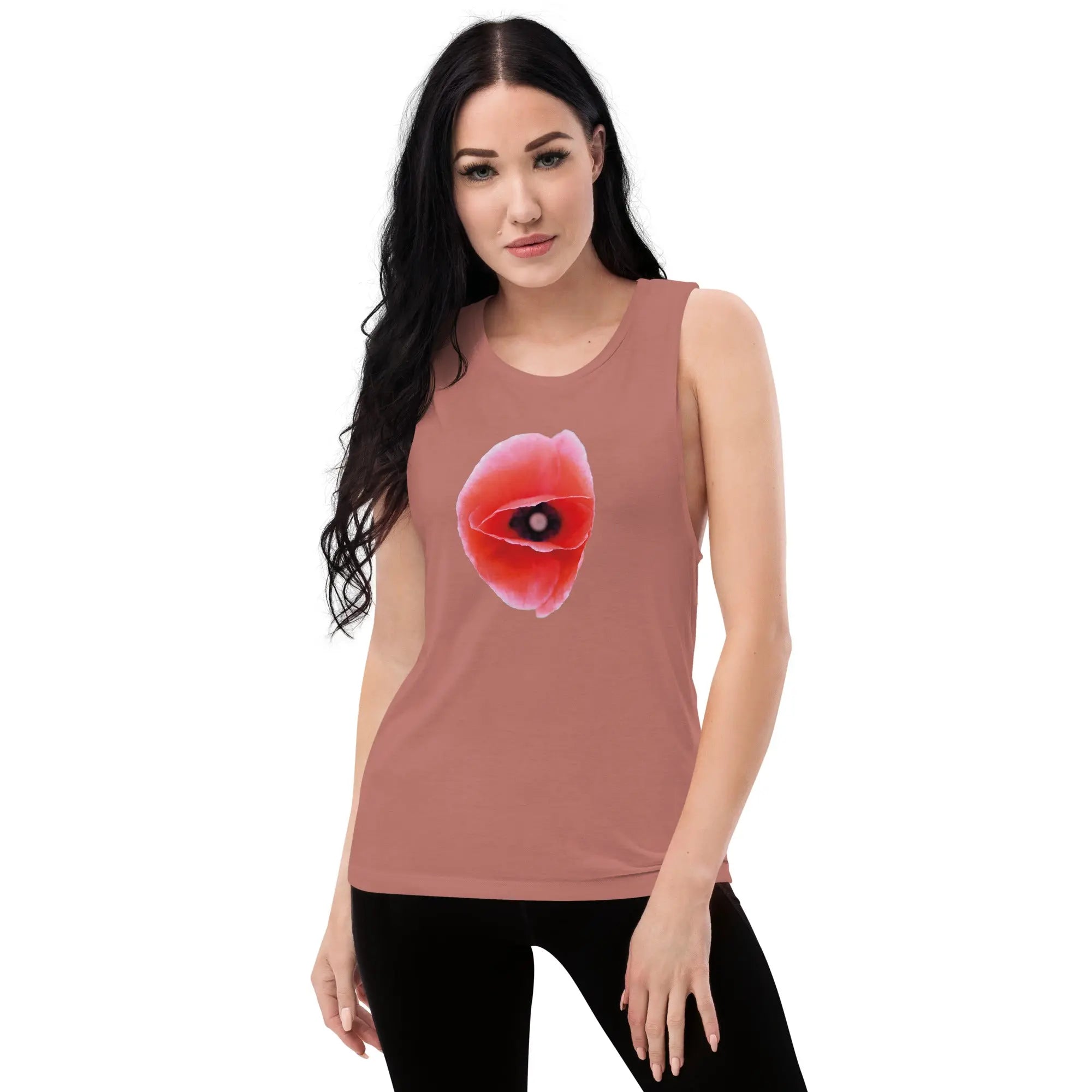 Queer Botanicals | Red Poppy | Women's Muscle T-Shirt BaDeYaDeYa