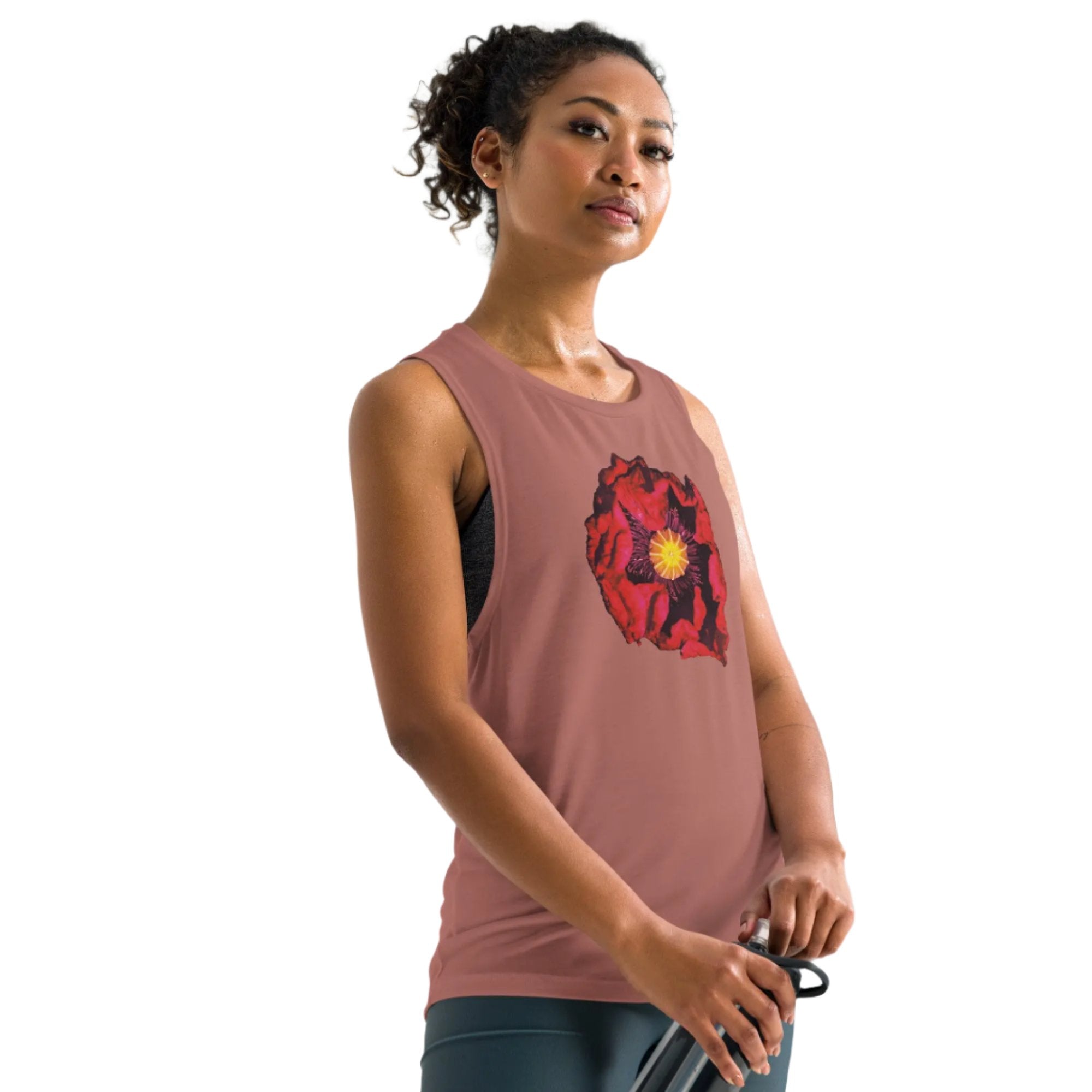 Queer Botanicals | Opening Red Poppy | Women’s Muscle T-Shirt BaDeYaDeYa